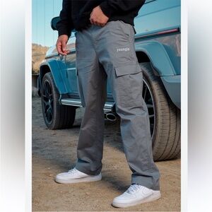 YoungLA Trailblazer Cargo Pants Green Stretch Cotton Ripstop Size Large